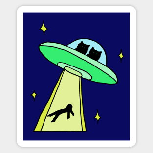 cat alien abduction Sticker